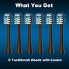 6 Pack FitMount Toothbrush Replacement Heads Compatible with WaterPik Sonic Fusion 2.0, FitMount Flossing Brush Head Fit for Water-Pic SF-01 SF-02 and 2.0 SF-03 SF-04