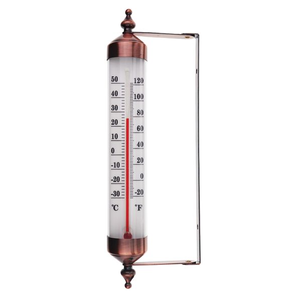 Outdoor Thermometer with Stylish Bronze Effect Design - Attractive Garden Thermometer Outdoor Ideal For Measuring Outside Temperature Gauge Wall Greenhouse Patio Garage Easy to Hang