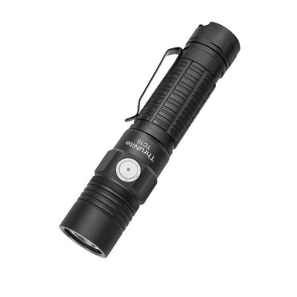 ThruNite TC15 V3 High 2403 Lumens Flashlight, USB C Rechargeable LED Handheld Flashlights, Ultra-Bright CREE XHP 35.2 LED, Outdoor Camping, Security and Emergency Use Neutral White - Black NW