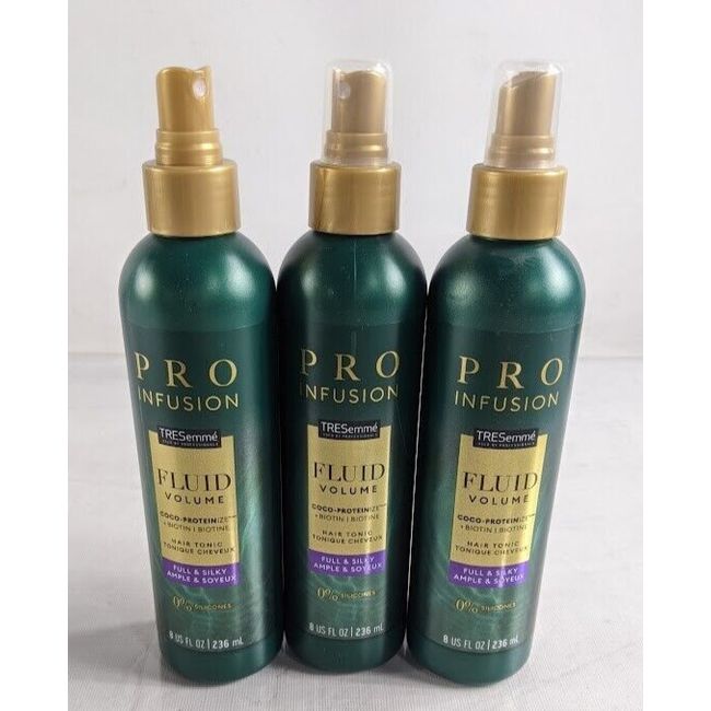 3 PACK Tresemme Pro Infusion Fluid Volume Full & Silky Hair Tonic Spray, 8 Fl.