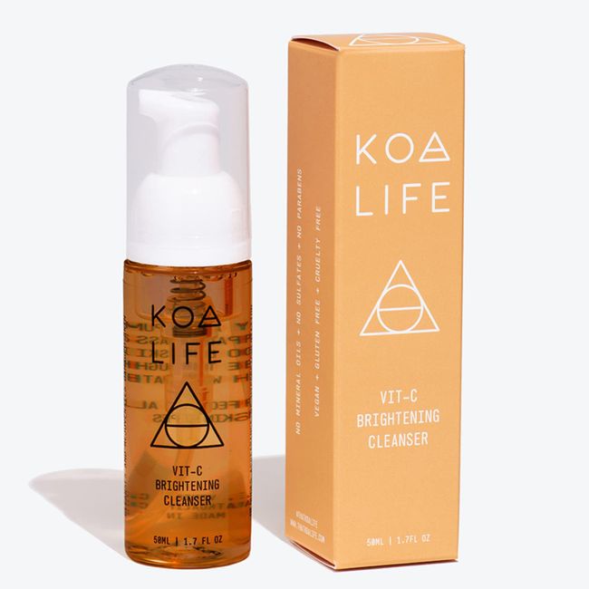 KOA LIFE Vitamin C Brightening Facial Cleanser - Anti-Aging Face Wash for Women, All Natural, Hyperpigmentation, Brightens Skin, Evens Skin Tone, Vegan, Doctor-Formulated, 30 ml