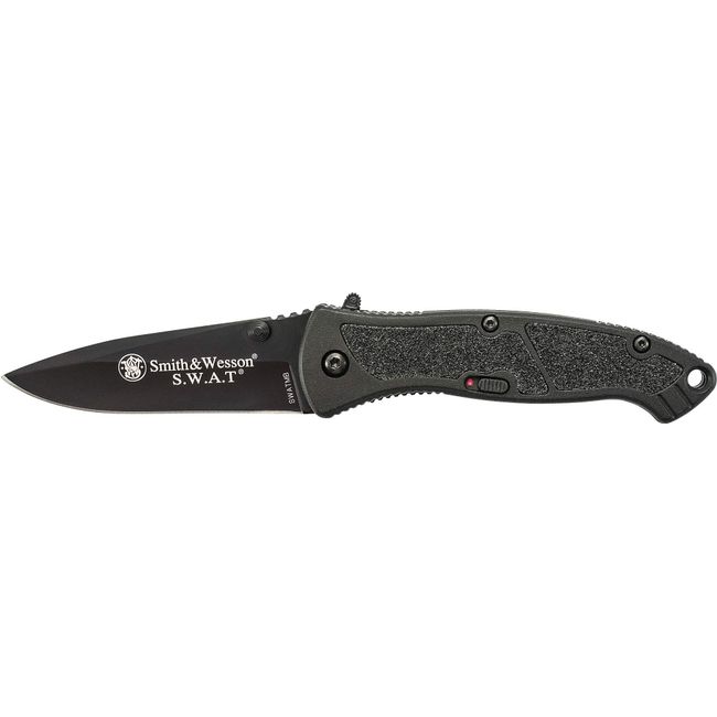 Smith & Wesson SWATMB 7.5in High Carbon S.S. Assisted Opening Knife with 3.2in Drop Point Blade and Aluminum Handle for Outdoor, Tactical, Survival and EDC