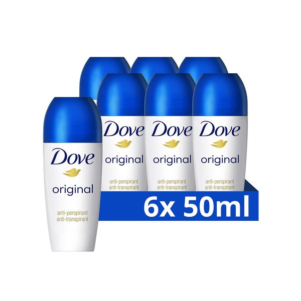 Dove Advanced Care Original Anti-perspirant Deodorant pack of 6 with Triple Moisturising technology roll-on for 48 hours of protection 50 ml