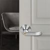 Qrity Lever Door Handle Lock with Keys, Interior Privacy Knob Locking Device, Security Locks for Entrance/Exit Access - Silver
