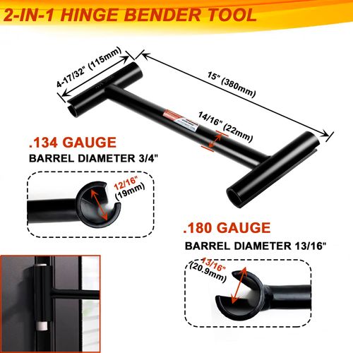 CAROTUPY Heavy-Duty .134 & .180 Gauge Commercial Door Hinge Adjustment Tool with Door Pin Removal Tool Set, Hinge Gap Adjusting Wrench, Door Hinge Tool, Hinge Bender Tool