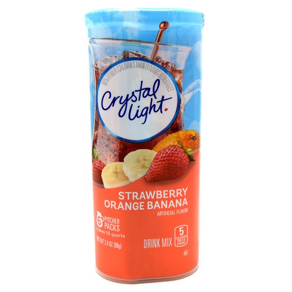 Crystal Light Strawberry Orange Banana Drink Mix, 12-Quart 2.4-Ounce Canister (Pack Of 8)