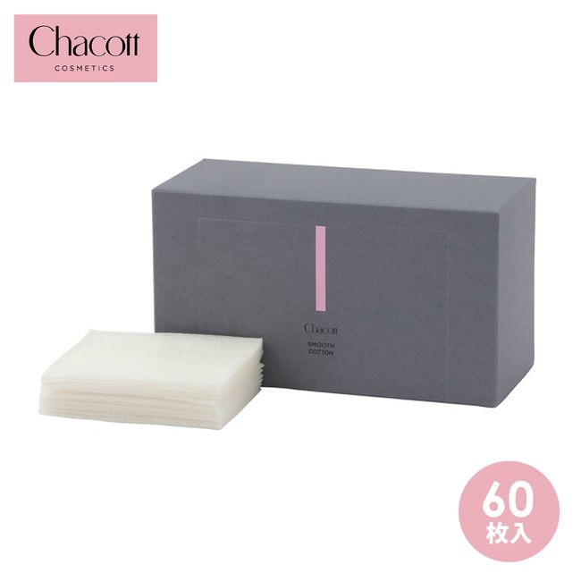 Chacott COSMETICS Smooth Cotton 505646-0029-18 60 Pieces Cosmetic Cotton Sheet Makeup Tools Organic Sustainable Makeup Remover Cleansing Adhesive-Free Sensitive Skin Cannot be Delivered by Mail Shipping Fee Not Included