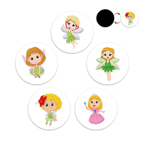 10pcs Potty Training Stickers, Reusable Fun Potty Training Toilet Seat Magic Stickers Color Changing for Toddlers Baby Girls Potty Targets Stickers with 5 Different Elf Princess Patterns