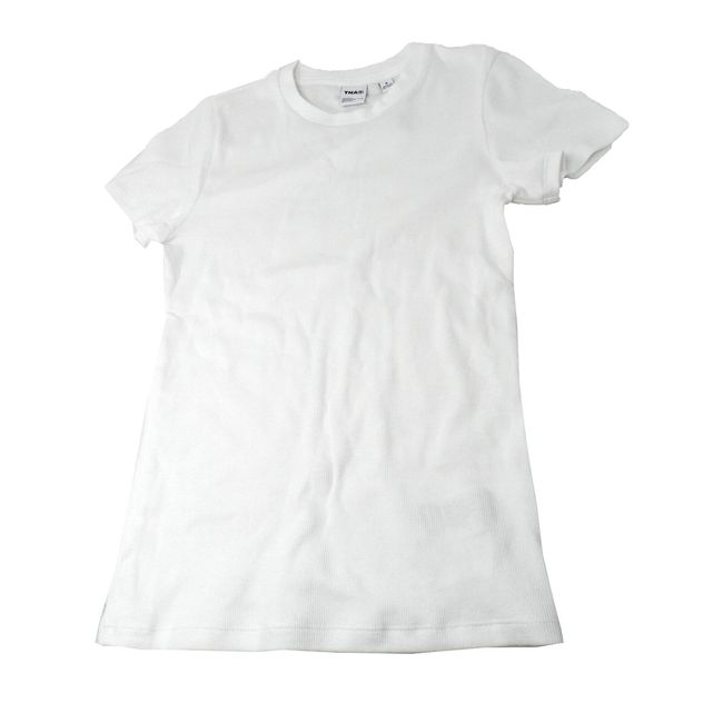 TNA Girls Homestretch Ribbed Short Sleeve "Baby" T-Shirt Small (White)