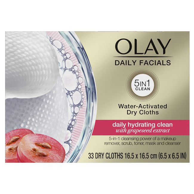 Olay Daily Facials Hydrating Cleansing Cloths, 33 Count (00075609041273)
