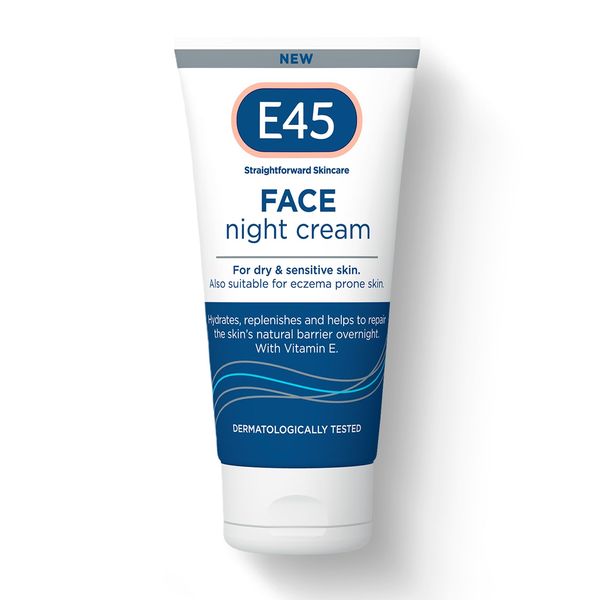 E45 Face Night Cream - Nourishing Night Moisturiser to Restore Skin Barrier – For Sensitive Skin & Eczema Prone Skin - Regenerative & Firming Night Cream - Perfume Free - Dermatologist Approved - 50ml