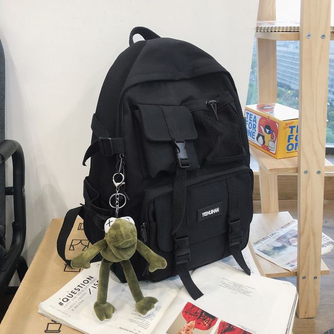 M black nylon backpack