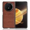 COQUE Case for Honor Magic V3, Crocodile Texture Mobile Phone Case for Honor Magic V3 Brown