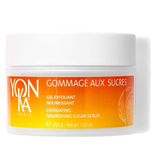 Yon-Ka Mandarin Sugar Scrub, Exfoliating Body Scrub with Brown Sugar and Sunflower Oil, Gentle Natural Ingredients Hydrate and Moisturize Dry Skin, Sweet Orange and Citrus Scent (200g)
