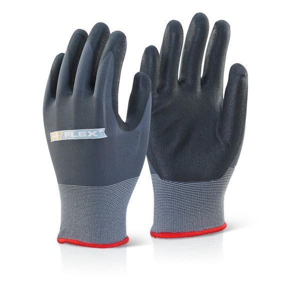 NITRILE PU MIX COATED GLOVE BLACK/GREY S