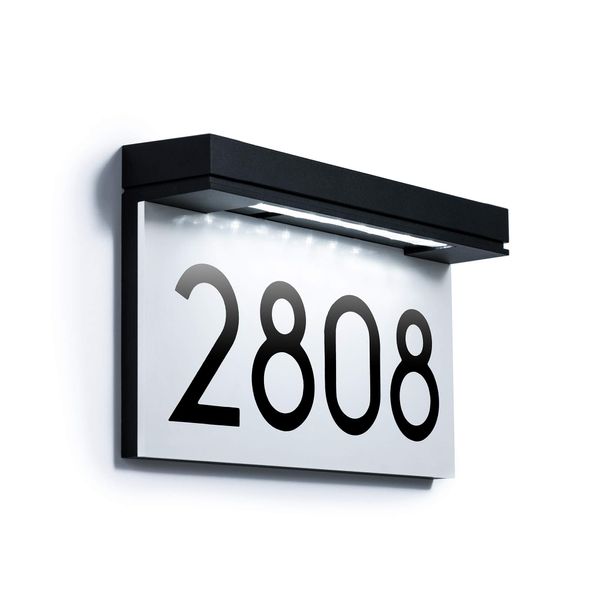 Percompile Aluminum Address Plaques for House Solar Powered, House Number for Outside, LED Address Sign Outdoor Waterproof 6000K Daylight White