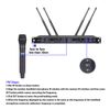 2 Channel Handheld Microphone Dynamic Wireless UHF Microphones System Metal Mic