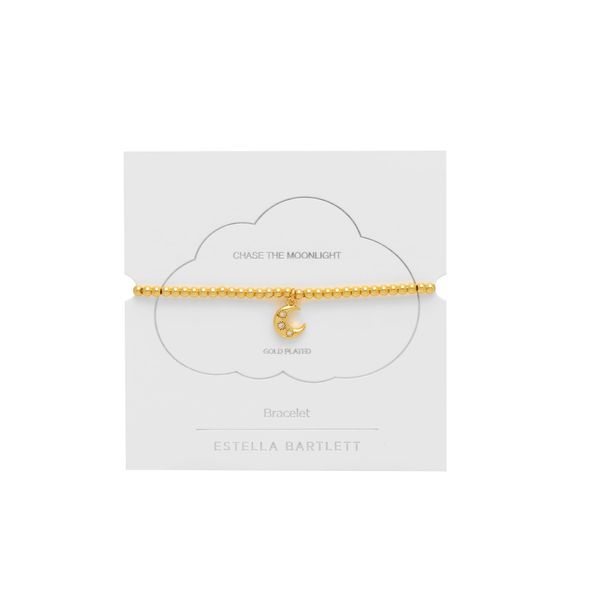 Estella Bartlett Moon CZ Gold Plated Stretch Sienna Bracelet