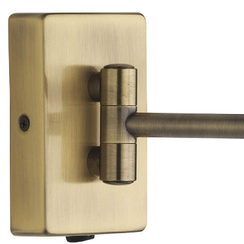 Antique Brass Traditional Retro Switched Double Swing Arm Wall Reading Light Bracket | Discreet On Off Rocker Switch Operated | 1 x BC Lamp Bulb Required | Bedside - Living Room
