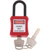 POFET 2pcs Safety Padlock Red, Engineering Plastic Insulated Padlock Security Lock Label Energy Isolation