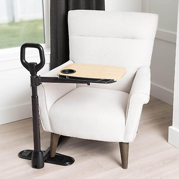 Able Life Able Tray Table, Adjustable Bamboo Swivel TV and Laptop Table with Erg