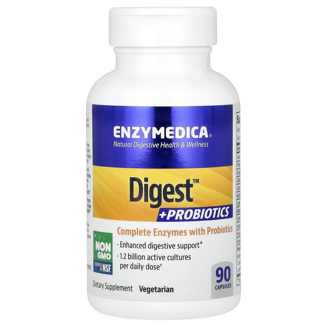 Enzymedica Digest  Probiotics 90 Capsules Casein-Free, Dairy-Free, Egg-Free,