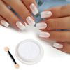 Aurora Nail Powder, Solid White Manicure Gel Polish Parfait Nail Parts, Glitter Gradient, Clear, Fashion, Simple Design, Home Trend, Nail Salon, Workshop Supplies, Glitter