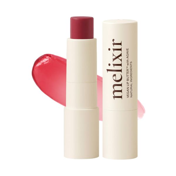 Melixir Vegan Lip Butter #10 Flutter(Tinted) (+11 more colors) 0.13oz, Bee Free, Petrolatum Free, Deep Nourishing Plant-Based Vegan Chapstick, Vegan Lip Balm for Dry, Cracked and Chapped Lips