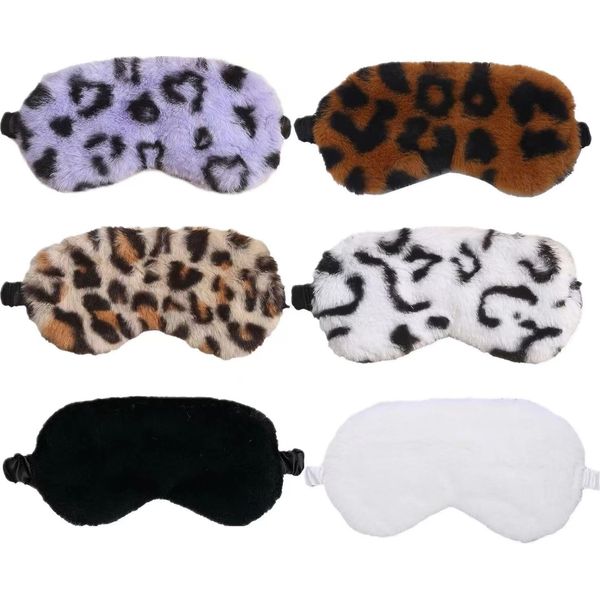 6 PCS Kids Eye Masks for Sleeping, Soft Plush Blindfold Eye Covers with Leopard Print Patterns, Sleepover Kit for Women Girls Kids, Personalized Eye Mask for a Peaceful Sleep, Eye Masks for Sleeping.