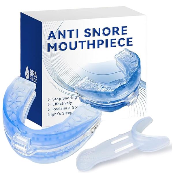 DOOCECIY Adjustable Anti Snoring Mouth Guard, Sleep Apnea Devices for Women Men(Blue)