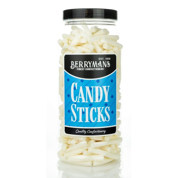 Original Pineapple Flavour Candy Sticks Retro Sweets Gift Jar by Berrymans Sweet Shop - Classic Sweets, Traditional Taste.