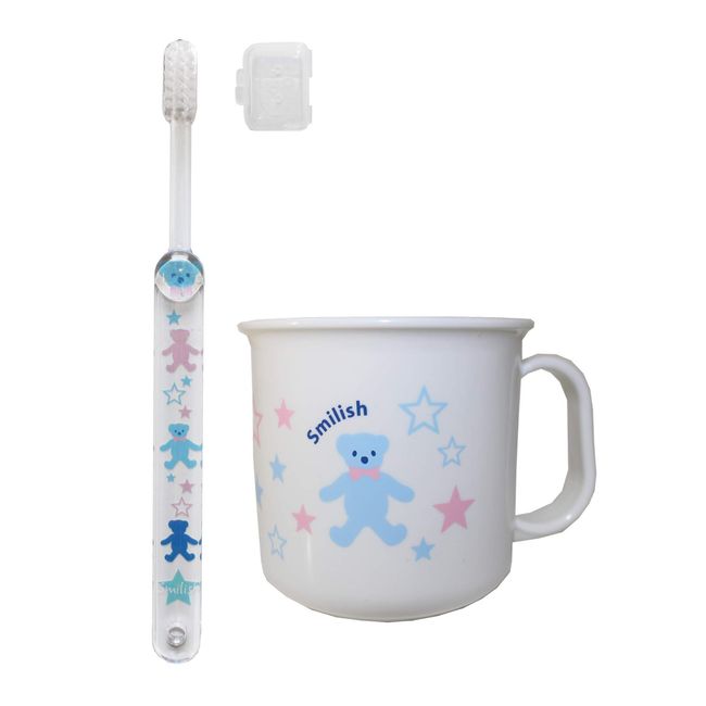 Children's Toothbrush (with cap) Heat-resistant Cup Set, ABC Bear Pattern