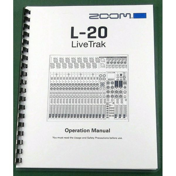 Zoom L-20 Operation Manual: Comb Bound & Protective Covers!