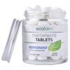 Ecofam Chewable Toothpaste Tablets - 90 Natural Peppermint Tabs - Zero Waste Glass Jar - Fluoride-Free -with Nano Hydroxyapatite - Made in The USA