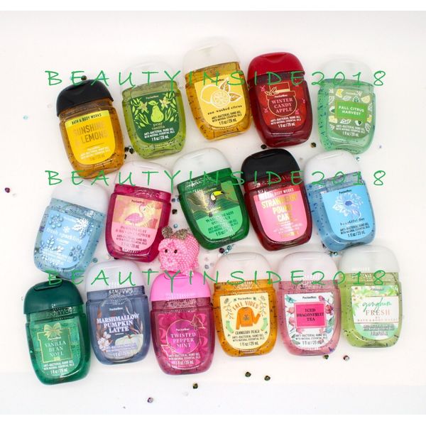 (5) Bath and Body Works Assorted PocketBac Anti-Bacterial Hand Gel