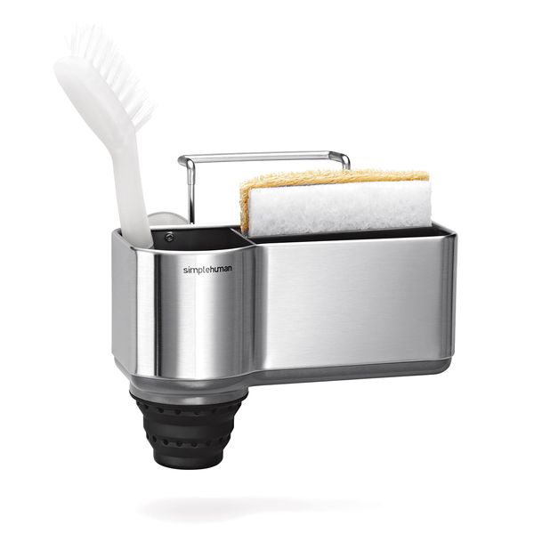 simplehuman Sink Caddy Sponge Holder, Brushed Stainless Steel