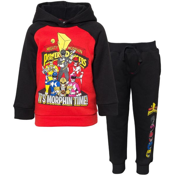 Power Rangers Black Ranger Yellow Ranger Blue Ranger Little Boys Fleece Pullover Hoodie Pants Red/Black 7-8