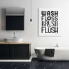 Stupell Industries Bathroom Terms Wash Floss Brush Flush Minimal Text, Designed by Stephanie Workman Marrott Canvas Wall Art, 36 x 48, Black