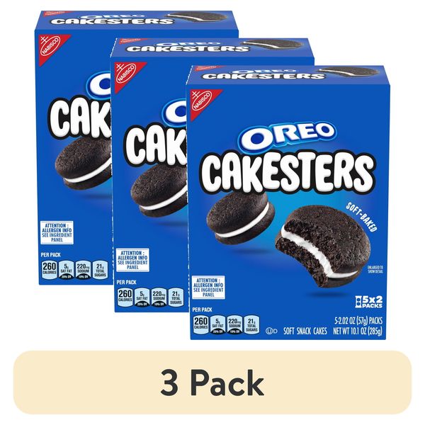 (3 Pack) OREO Cakesters Soft Snack Cakes, 5 - 2.02 Oz Snack Packs Protein 2g