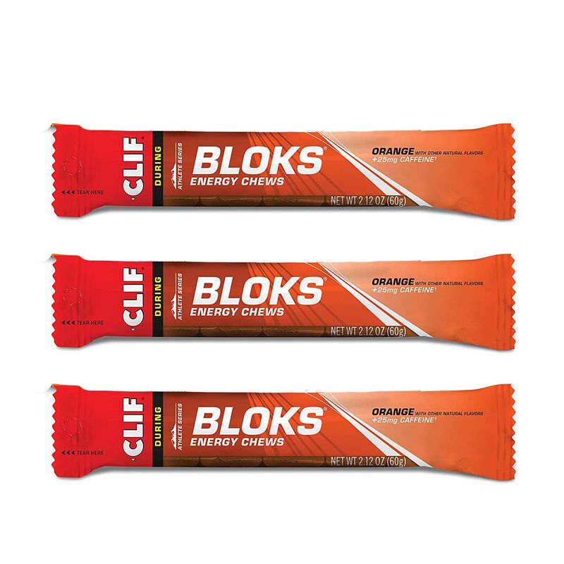 CLIF BLOKS - Energy Chews - Orange with 25mg Caffeine - Non-GMO - Plant ...