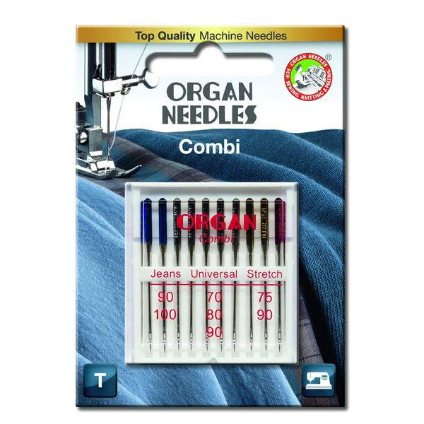 10 ORGAN Jeans/Universal/Assorted Stretch Sewing Machine Needles Size 70 – 100