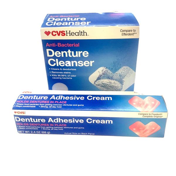 Health Denture Adhesive Cream Denture Cleanser Kit