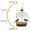 Crystals Bird Feeder Station Height Adjustable Baffle Dome Peanut Seed Feeder Hanging, Transparent