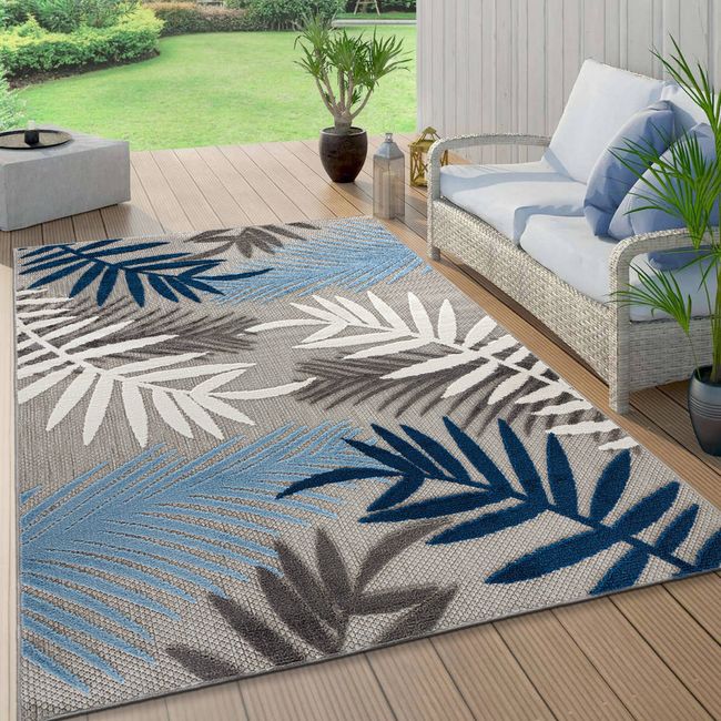 Rugshop Outdoor Carpet Evora Palm Frond Indoor/Outdoor Rugs Camping Rugs 5x7