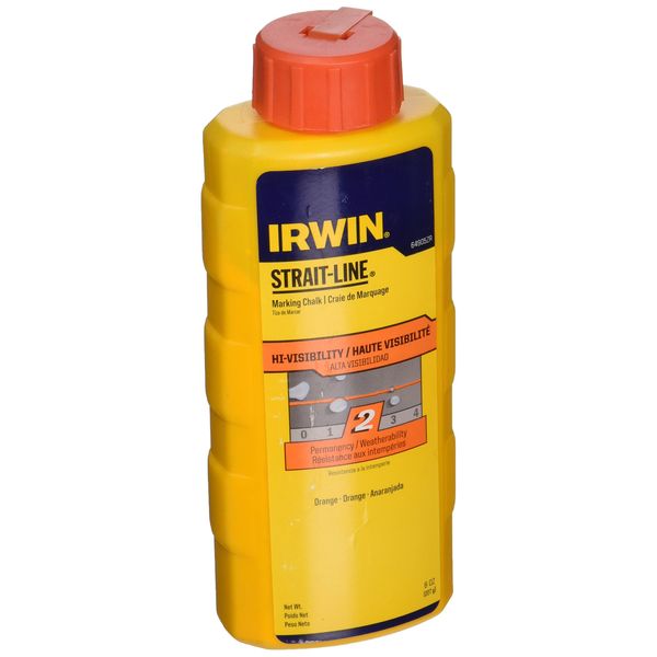 IRWIN Tools STRAIT-LINE High-Visibility Marking Chalk, 8-ounce, Orange (64905ZR)