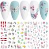 LANODO 6 Pcs Nail Stickers, Beautiful, 3D, Multiple Styles, DIY Nail Seal Set, Spring and Summer, Flower Plant