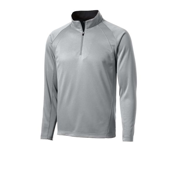 Sport-Tek Sport-Wick Fleece 1/4-Zip Pullover L Silver/Black