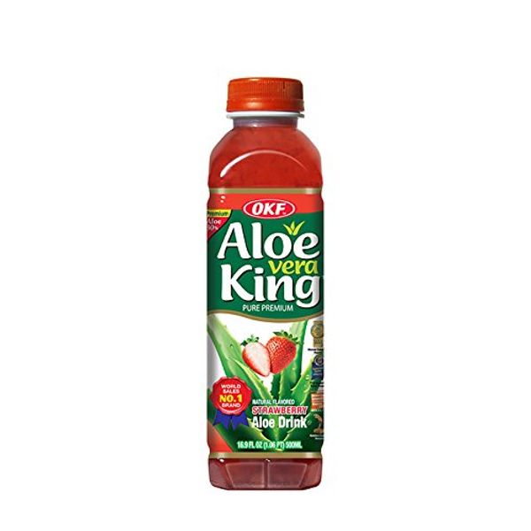 OKF Aloe Vera King Drink, Strawberry, 16.9 Fluid Ounce (Pack of 20)