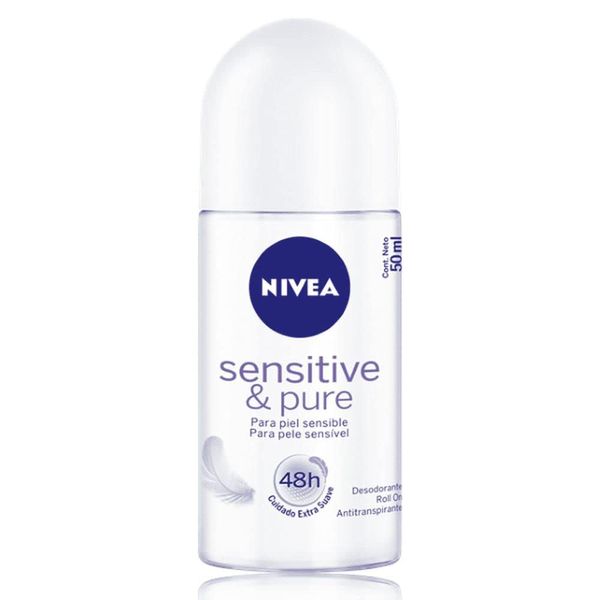 NIVEA Roll-On Deodorant Unscented Sensitive 1.7 fl oz (50 ml)