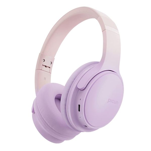 SLuB Wireless Headphones Over Ear, Foldable Bluetooth Headset, HD Stereo Sound, Built-in HD Microphone, 30H Playtime, Suitable for Mobile Phones, Computers, TVs, Games, Outdoors, Offices (Purple)